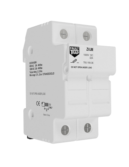 ZVJM - Fuse holder 10x38 690VAC-1000VDC 2P