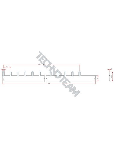 Busbar 35mm2 not isolat. later.connect. 1p 1500VDC 12x22,5mm
