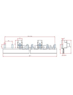 Busbar 30mm2 isolated+lateral feeder 1P 1500VDC 4x37,4mm EK