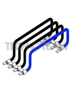 Conduttore preformato 4poli 10mm2 (3 neri e 1blu) 125mm