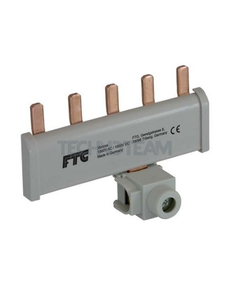 Busbar 35mm2 isolated feed-in terminal 90° 22,5mm 11 pin
