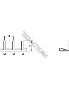 Busbar pin 1pole 90° isolated distance 14mm
