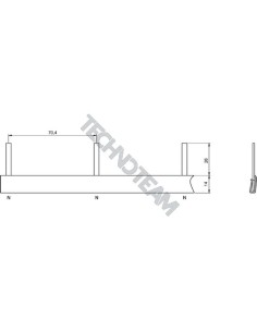 Busbar pin 1pole isolated distance 70,4mm