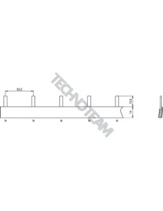 Busbar pin isolated 1P 16mm2 29x17,6mm