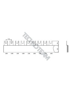 Busbar fork 1pole isolated distance 17,8mm