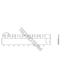 Busbar fork 1pole not isolated 17,8mm 3745