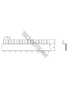 Busbar pin 1pole isolated distance 17,8mm
