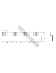 Barra pin 90° isolata 1P 16mm2 112x17,8mm