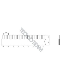Barra pin 1polo isolata interasse 17,8mm