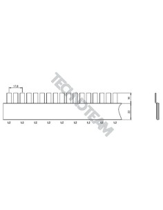 Busbar pin 1pole isolated distance 17,8mm