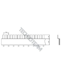 Barra pin 1polo isolata interasse 17,8mm L3
