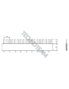 Busbar pin 1pole isolated distance 17,8mm
