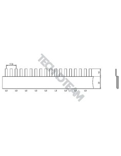 Busbar pin 1pole isolated distance 17,8mm L2