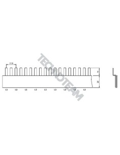Busbar pin 1pole isolated distance 17,8mm L3