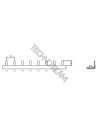 Busbar isolatedpin 1pole 1000VDC 50mm2 16x17,8mm 90° +EK