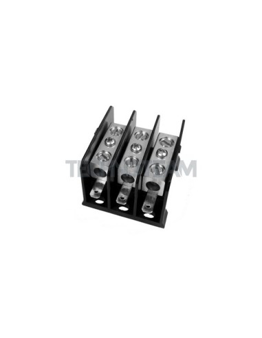 Distrib. block 3poles IN:3x(2-12AWG) OUT:3x(2-14AWG)black