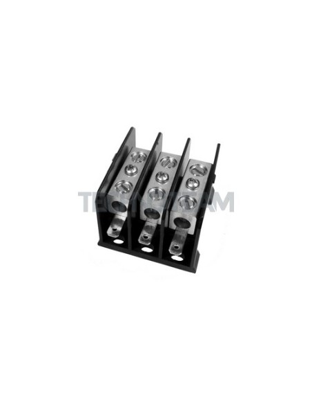 Blocco di distrib. 3poli IN:3x(2-12AWG) OUT:3x(2-14AWG)nero