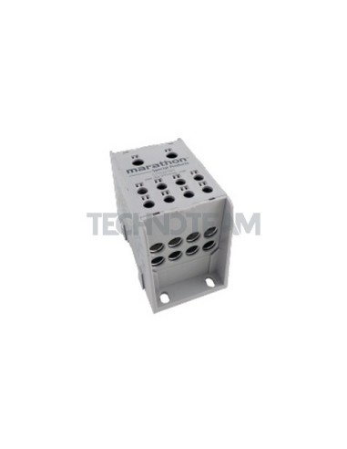 Distrib. block 1poles IN:2x(240mm2) OUT:8x(67mm2) grey