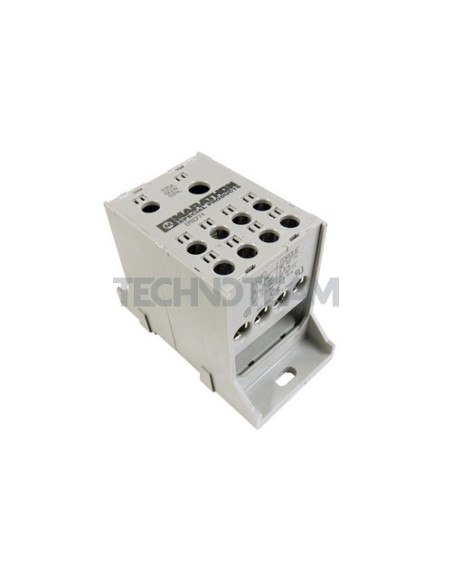Blocco di distrib. 1poli IN:2x(6-14AWG) OUT:8x(14AWG) grigio