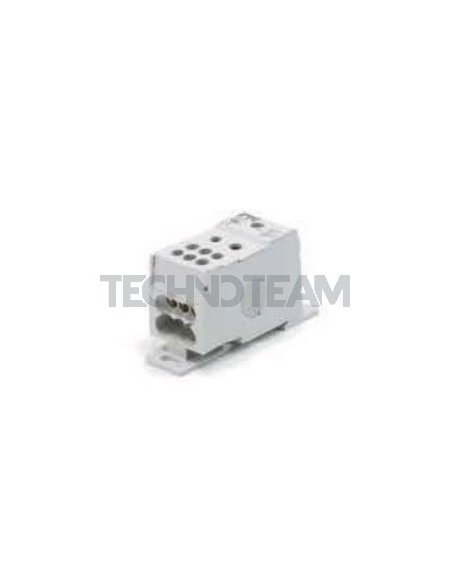 Blocco di distribuz.1polo IN:1x(10-70mm2) OUT:6x(2,5-25mm2)