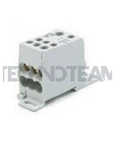 Blocco di distr.1polo IN:1x(35mm2)1x(16mm2) OUT:6x(16mm2) Al