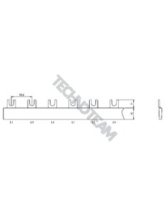 Busbar fork isolated 1P 16mm2 2x17,8mm