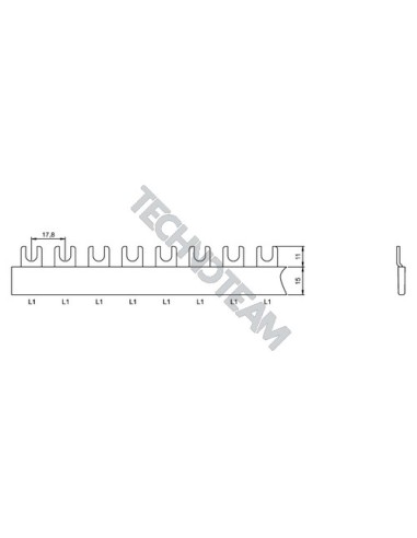 Busbar fork 1pole isolated 17,8mm ES 10910