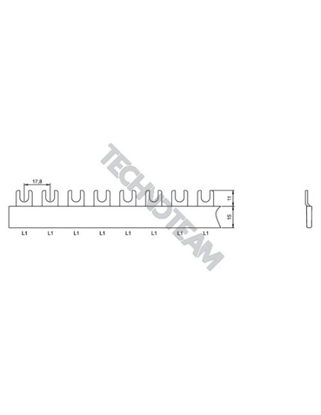 Barra forcella 1polo isolata 17,8mm ES 11816