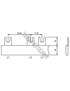 Barra forcella 1polo isolata 17,8mm 35,6mm