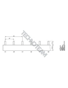 Barra pin 2poli isolata 16mm2 27mm/54mm N°38
