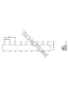 Busbar pin 2poles isolated 17,6mm/35,2mm 3627