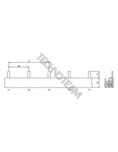 Barra isolata pin 2poli isolata 36mm/72mm 3913