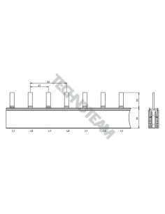 Barra forcella 2poli isolata 27mm/54mm 5994