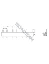 Busbar isolated pin 2P 10mm2 44x17,6mm
