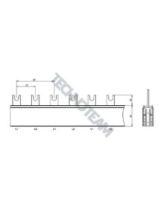 Barra forcella 2P 30mm2 36x27mm