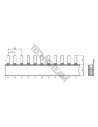 Busbar isolated pin 2poles isolated 30mm2 17,8mm/35,6mm