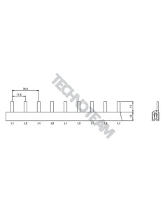 Barra pin 2poli isolata 17,8mm/35,6mm 714 S/30