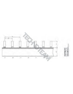 Barra isolata pin 2P 50mm2 38x27mm