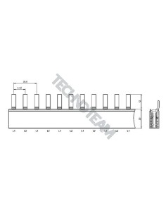Barra isolata pin 2P 50mm2 56x17,8mm