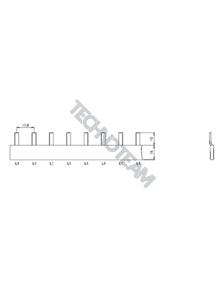 Busbar fork 1pole isolated 17,8mm ES S11316