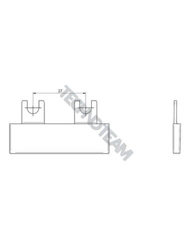 Barra forcella 1polo isolata 27mm ES G12702