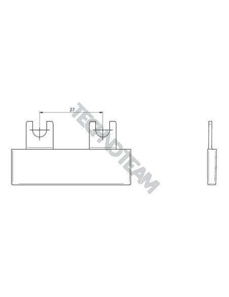 Busbar fork 1pole isolated 27mm ES G12706