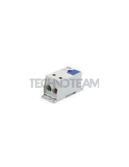 Distribution block 1pole IN:1x(25x10mm) OUT:2x(120mm2) blu
