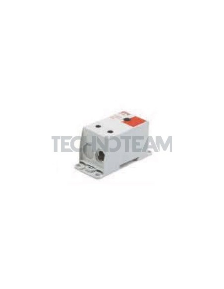 Blocco di distribuz.1polo IN:1x(240mm2) OUT:2x(120mm2) rosso