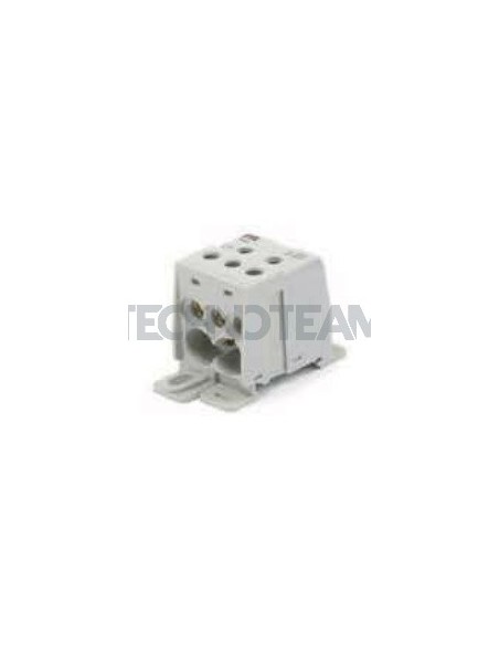 Blocco di distr.1polo IN:1x(35mm2) OUT:1x(35mm2)3x(16mm2) Cu