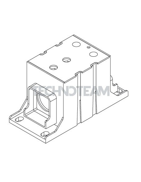 Distribution block 1pole IN:1x(500mm2) OUT:2x(300mm2) blu
