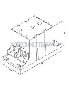 Blocco di distribuz.1polo IN:1x(500mm2) OUT:2x(300mm2) verde 2