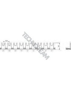 Barra forcella 1polo 90° isolata 17,6mm 3052