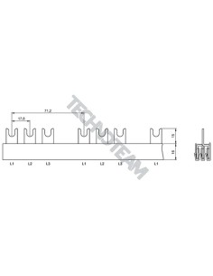 Barra forcella 3P 16mm2 42x17,8mm