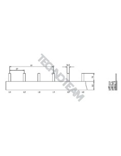 Barra pin 3poli isolata 27mm/81mm 3820
